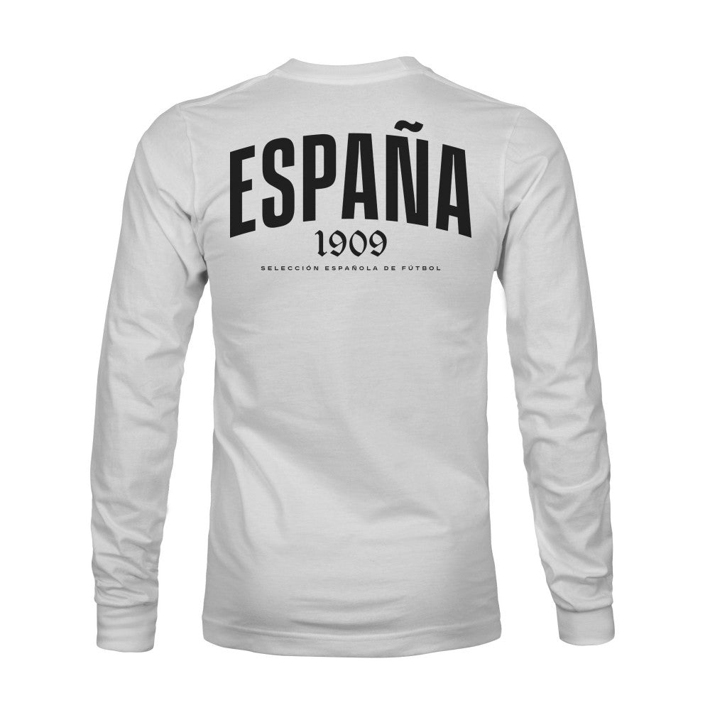Spain National Team 1863FC Back Team Arch Long Sleeve T-Shirt - Gray cheap