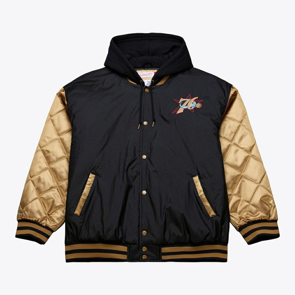 Philadelphia 76ers Hardwood Classics 76 Originals Collection Fushion Full-Snap Hoodie Jacket - Black sale