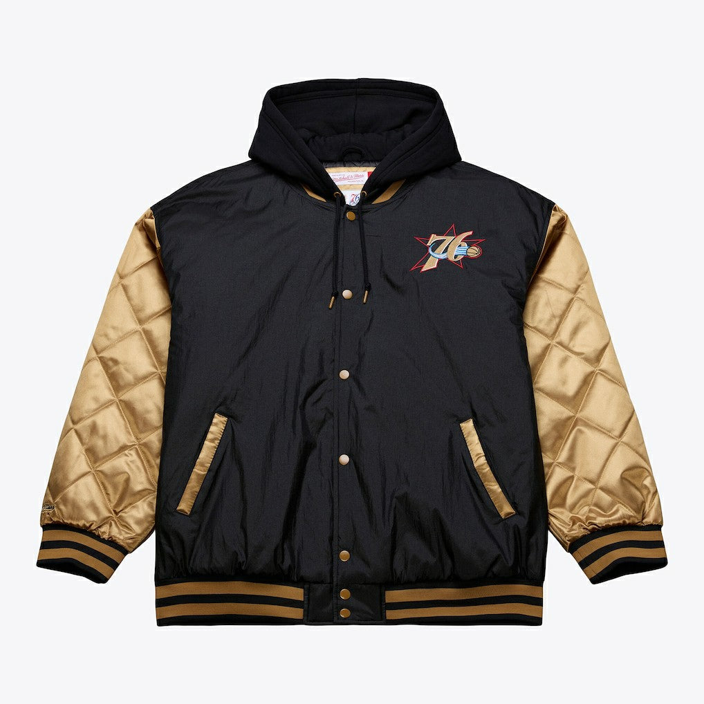 Philadelphia 76ers Hardwood Classics 76 Originals Collection Fushion Full-Snap Hoodie Jacket - Black sale