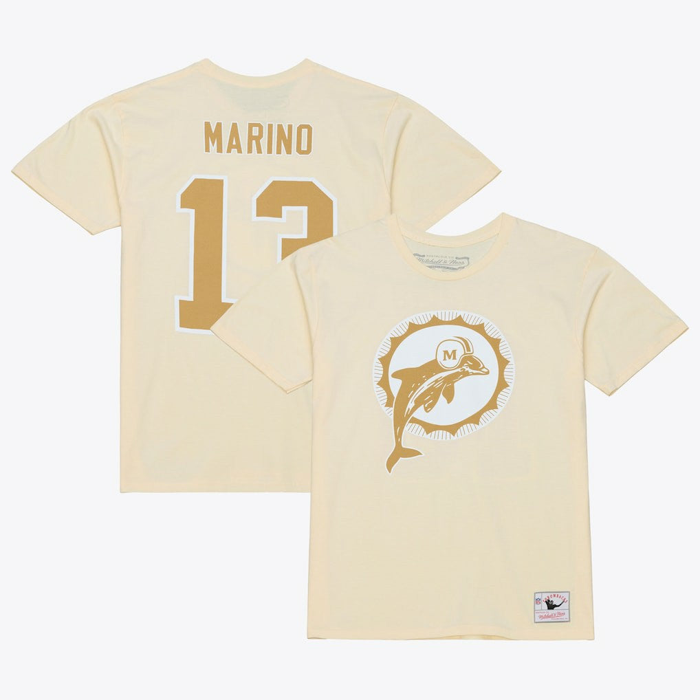 Dan Marino Miami Dolphins Sandman Name & Number T-Shirt - Cream sale