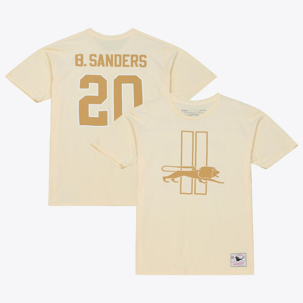 Barry Sanders Detroit Lions Sandman Name & Number T-Shirt - Cream sale