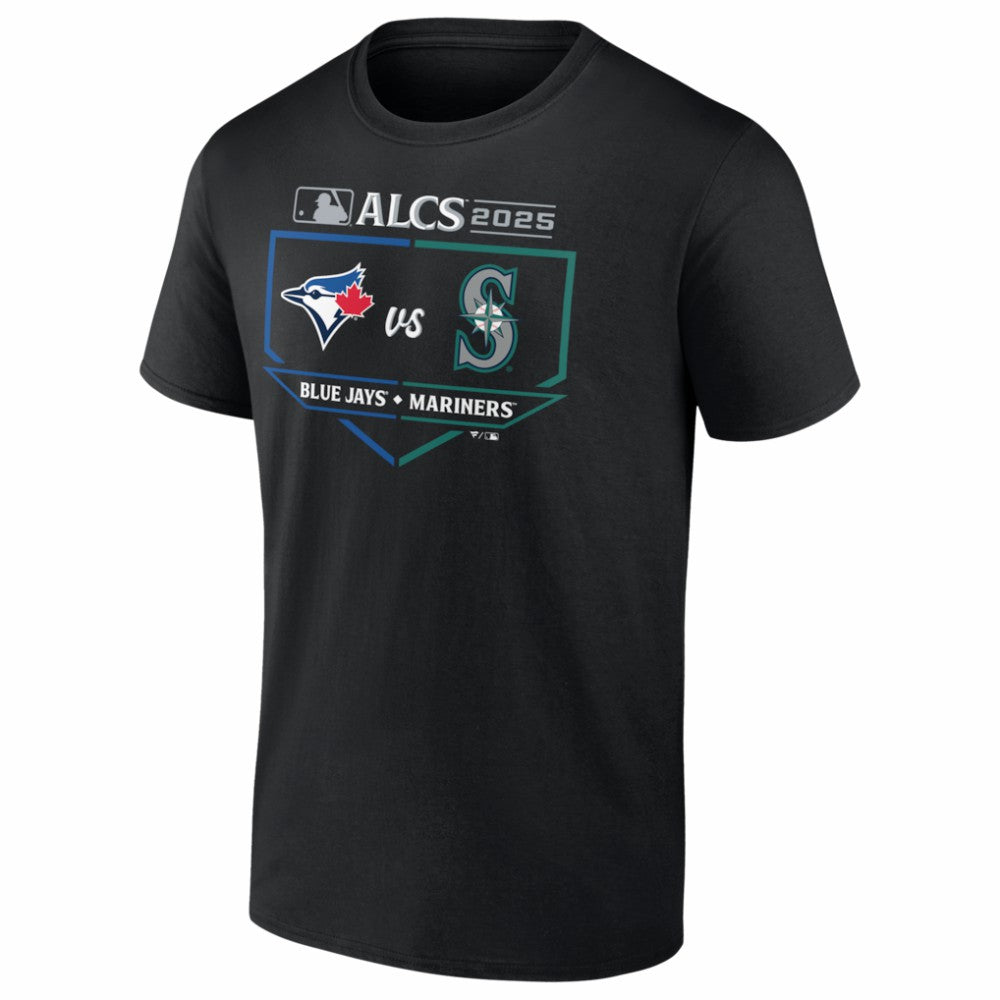 Toronto Blue Jays vs. Seattle Mariners 2025 American League Championship Series Matchup Batter's Box T-Shirt Black