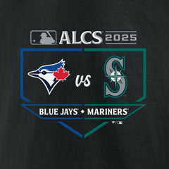 Toronto Blue Jays vs. Seattle Mariners 2025 American League Championship Series Matchup Batter's Box T-Shirt Black