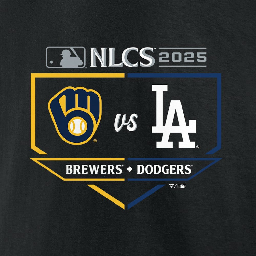 Milwaukee Brewers vs. Los Angeles Dodgers 2025 National League Championship Series Matchup Batter's Box T-Shirt Black