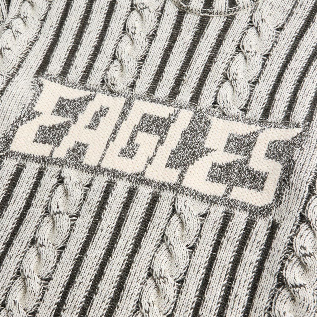 Philadelphia Eagles Off Season x NFL Unisex Cable Knit Sweater - Cream/Gray outlet