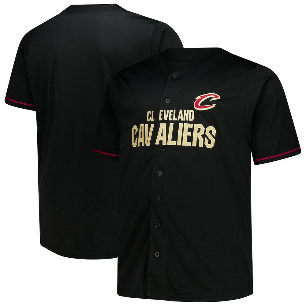 Cleveland Cavaliers Big & Tall Pop Full-Button Jersey sale - Black cheap