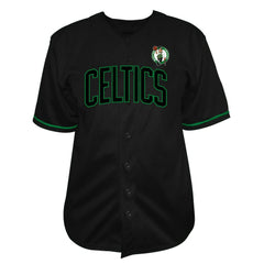 Boston Celtics Big & Tall Pop Full-Button Baseball Jersey - Black on sale