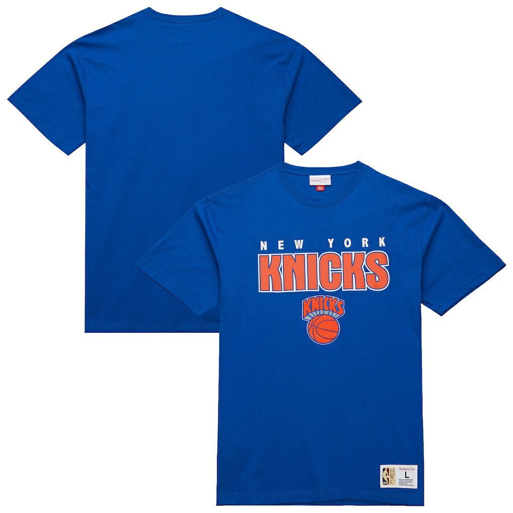 New York Knicks Hardwood Classics Throw It Back Premium T-Shirt - Blue shop