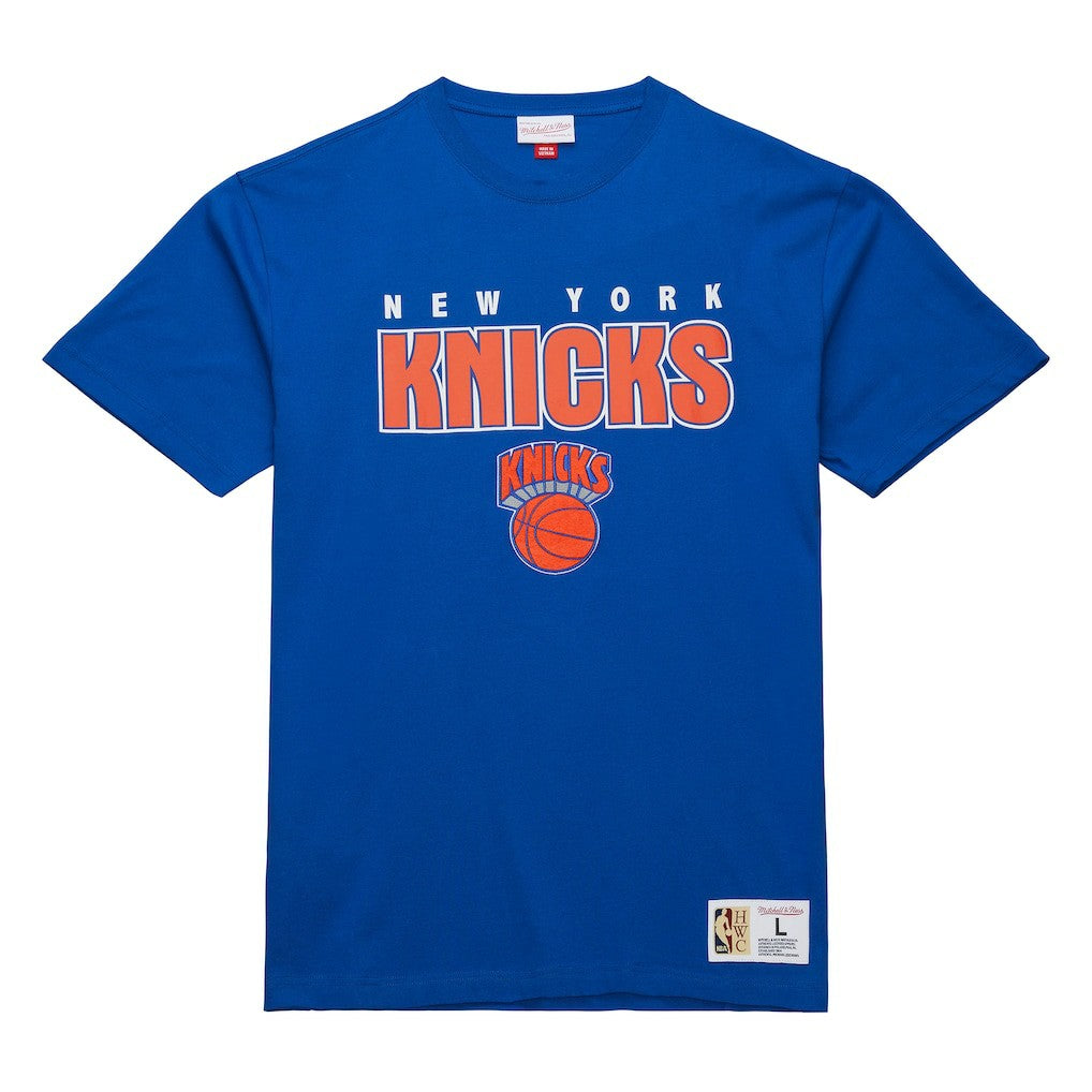 New York Knicks Hardwood Classics Throw It Back Premium T-Shirt - Blue shop