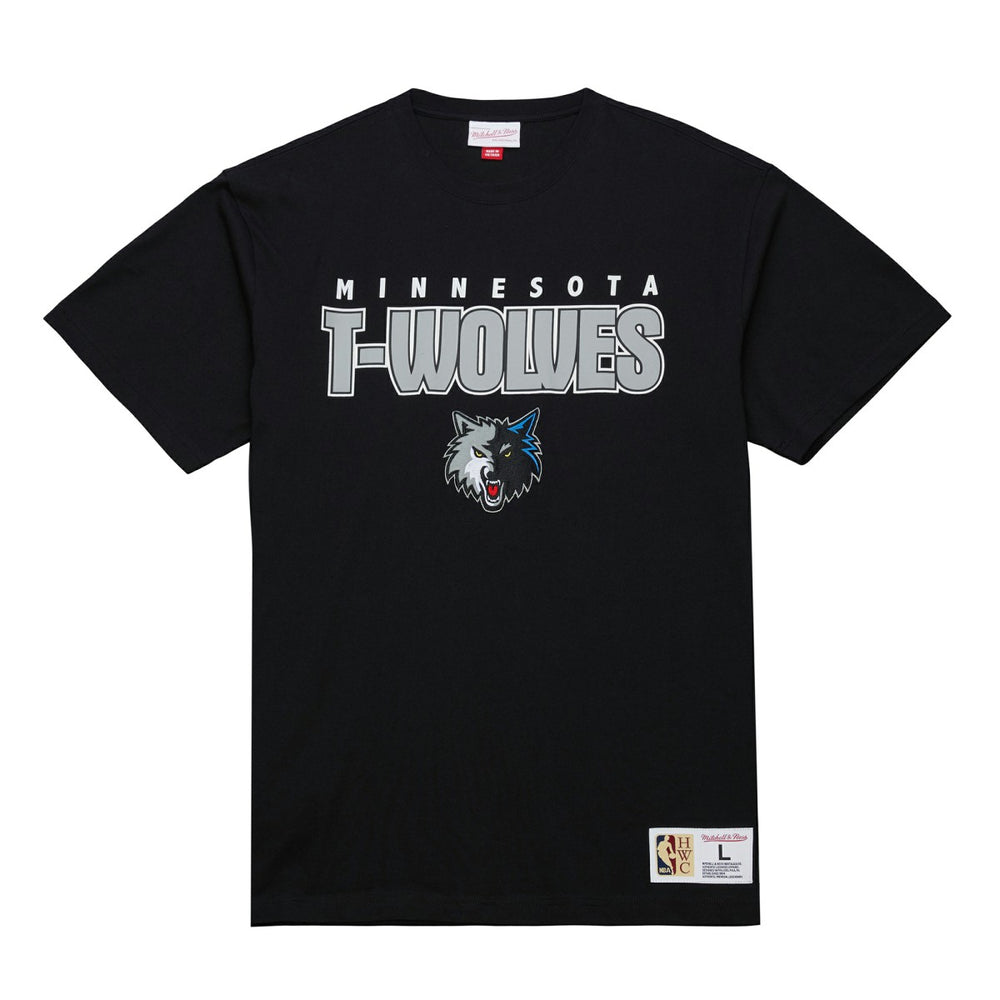 Minnesota Timberwolves Hardwood Classics Throw It Back Premium T-Shirt - Black shop