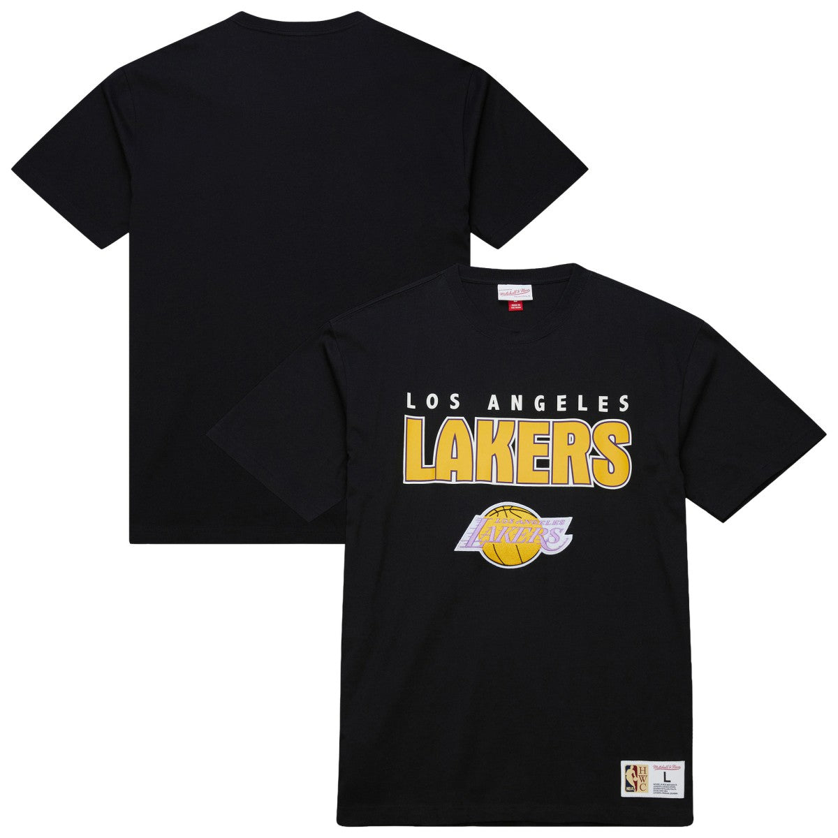 Los Angeles Lakers Hardwood Classics Throw It Back Premium T-Shirt - Black sale