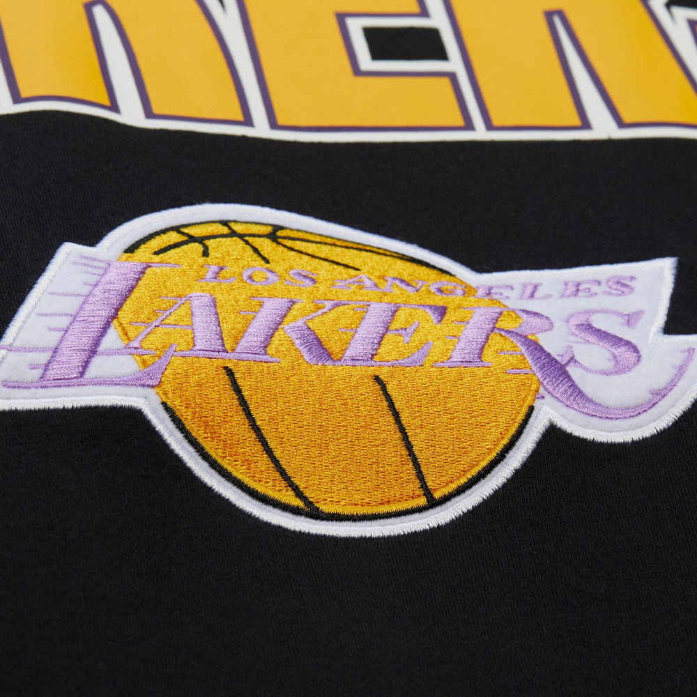 Los Angeles Lakers Hardwood Classics Throw It Back Premium T-Shirt - Black sale