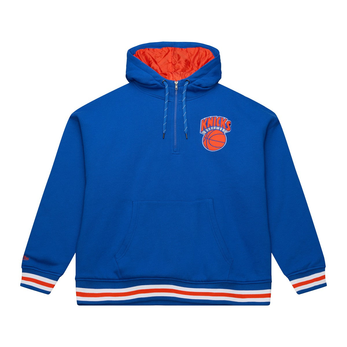 New York Knicks Throw It Back Quilted Fleece Quarter-Zip Hoodie - Blue cheap