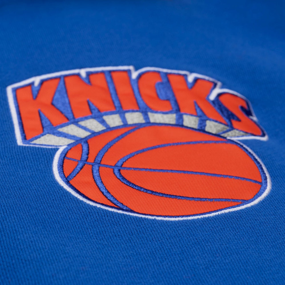 New York Knicks Throw It Back Quilted Fleece Quarter-Zip Hoodie - Blue cheap