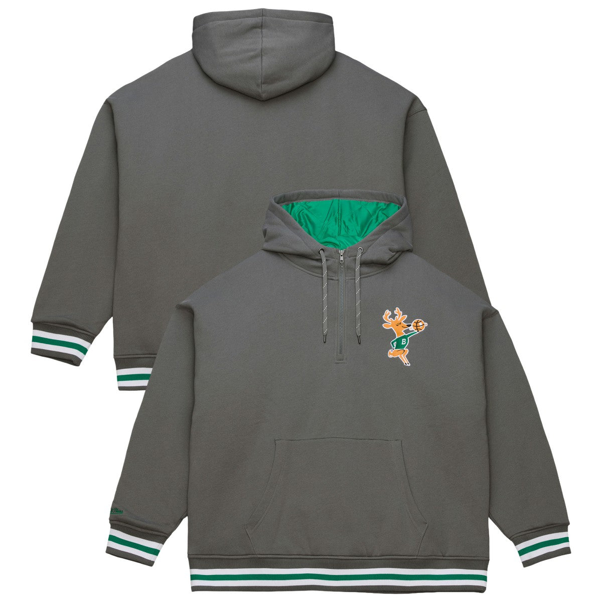 Milwaukee Bucks Throw It Back Quilted Fleece Quarter-Zip Hoodie - Gray sale