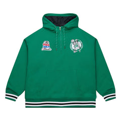 Boston Celtics Throw It Back Quilted Fleece Quarter-Zip Hoodie - Green shop
