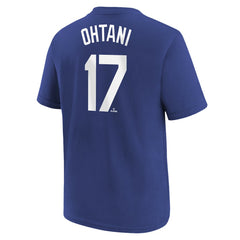 Shohei Ohtani Los Angeles Dodgers Youth 2025 World Series Champions Name & Number T-Shirt Royal