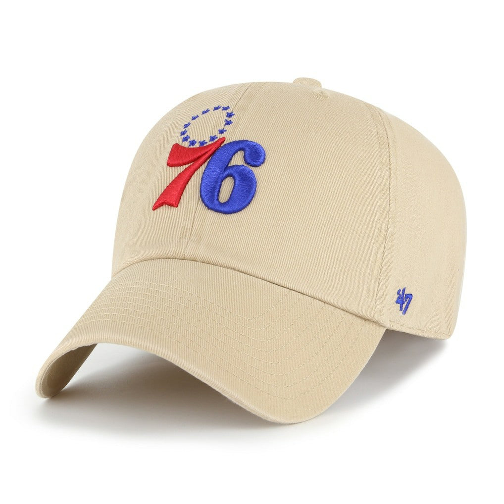 Philadelphia 76ers '47 Logo Clean Up Adjustable Hat - Khaki outlet