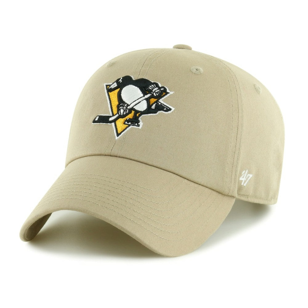 Pittsburgh Penguins '47 Logo Clean Up Adjustable Hat - Khaki Hats