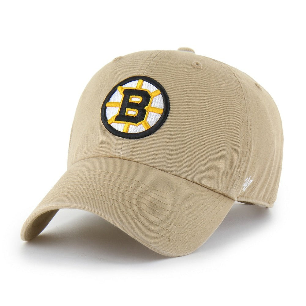 Boston Bruins '47 Logo Clean Up Adjustable Hat - Khaki Hats