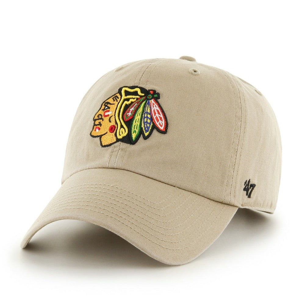 Chicago Blackhawks '47 Logo Clean Up Adjustable Hat - Khaki Hats