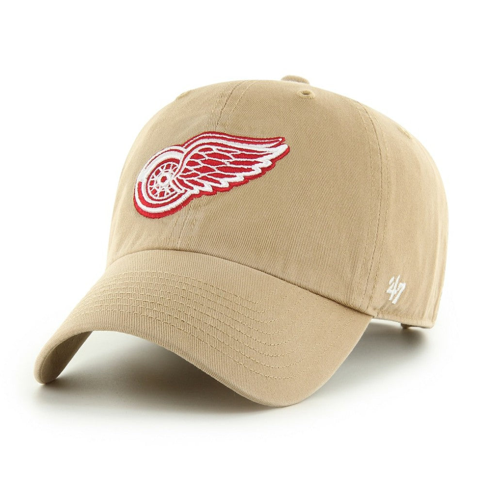 Detroit Red Wings '47 Logo Clean Up Adjustable Hat - Khaki Hats