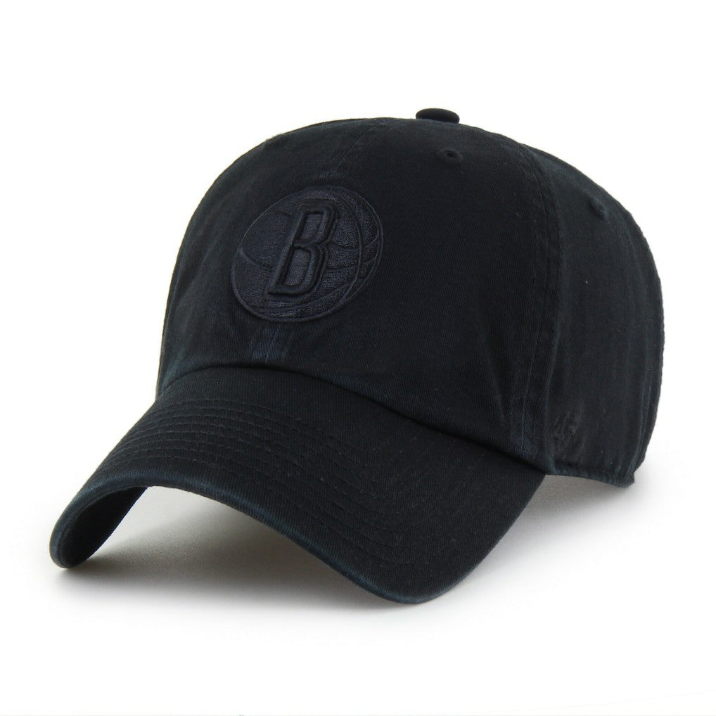 Brooklyn Nets '47 Black on Black Clean Up Adjustable Hat discount