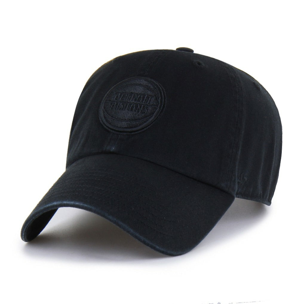Detroit Pistons '47 Black on Black Clean Up Adjustable Hat cheap
