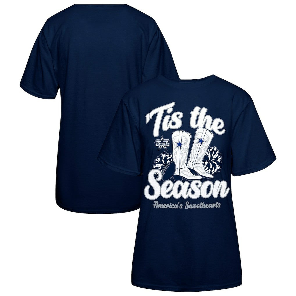 Dallas Cowboys Women's 'Tis The Season Boots T-Shirt - Navy cheap