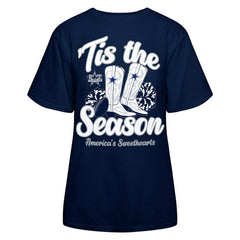 Dallas Cowboys Women's 'Tis The Season Boots T-Shirt - Navy cheap