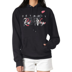 Detroit Red Wings G-III 4Her by Carl Banks Shadow Logo Fleece Pullover Hoodie - Black Hoodies