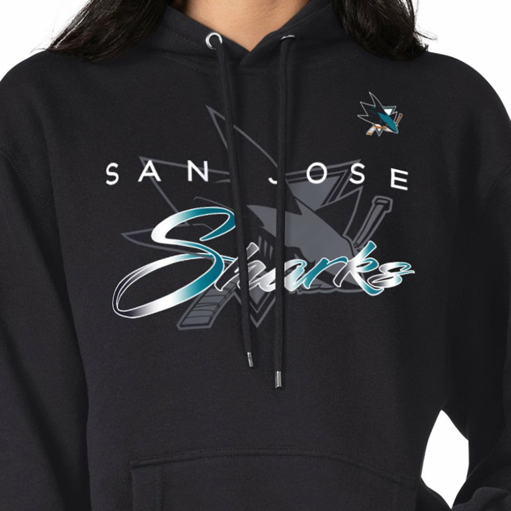 San Jose Sharks G-III 4Her by Carl Banks Shadow Logo Fleece Pullover Hoodie - Black Hoodies