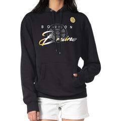 Boston Bruins G-III 4Her by Carl Banks Shadow Logo Fleece Pullover Hoodie - Black Hoodies