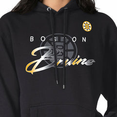 Boston Bruins G-III 4Her by Carl Banks Shadow Logo Fleece Pullover Hoodie - Black Hoodies