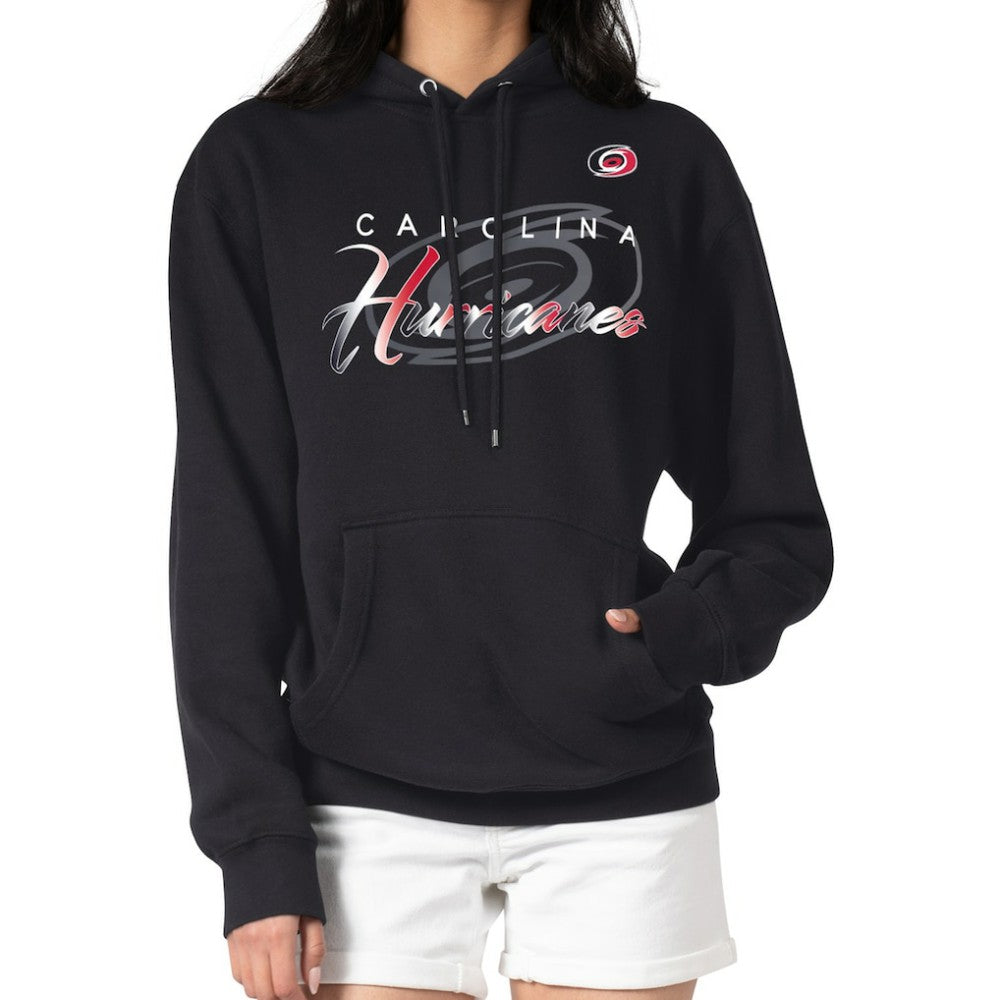 Carolina Hurricanes G-III 4Her by Carl Banks Shadow Logo Fleece Pullover Hoodie - Black Hoodies
