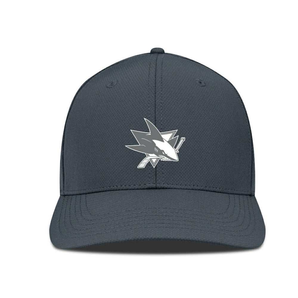 San Jose Sharks Levelwear Rise Slate & Snow Structured Flex Hat - Charcoal Hats