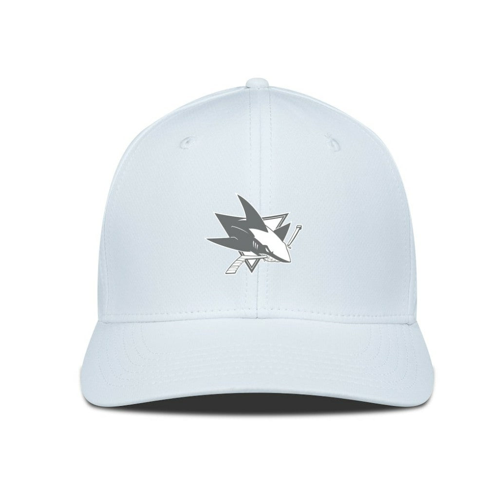 San Jose Sharks Levelwear Rise Slate & Snow Structured Flex Hat - White Hats