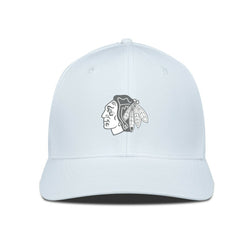 Chicago Blackhawks Levelwear Rise Slate & Snow Structured Flex Hat - White Hats