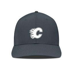 Calgary Flames Levelwear Rise Slate & Snow Structured Flex Hat - Charcoal Hats