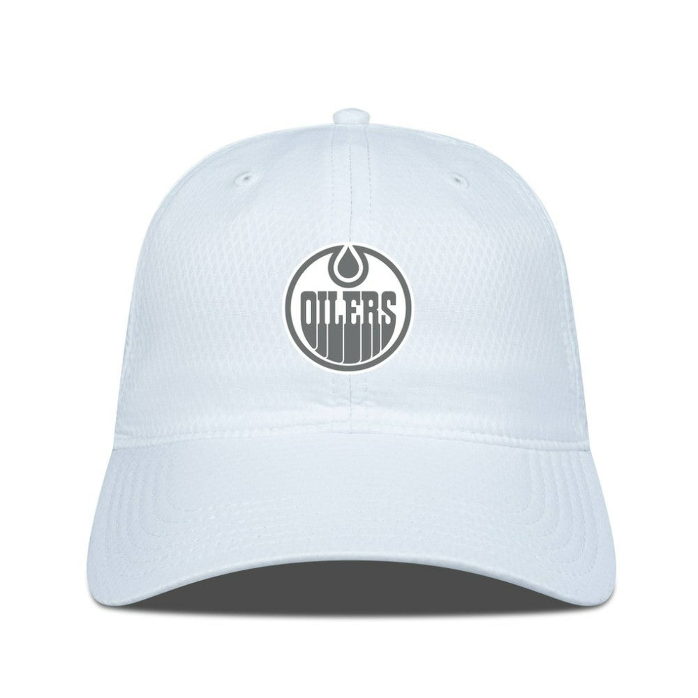 Edmonton Oilers Levelwear Matrix Slate & Snow Unstructured Adjustable Hat - White Hats