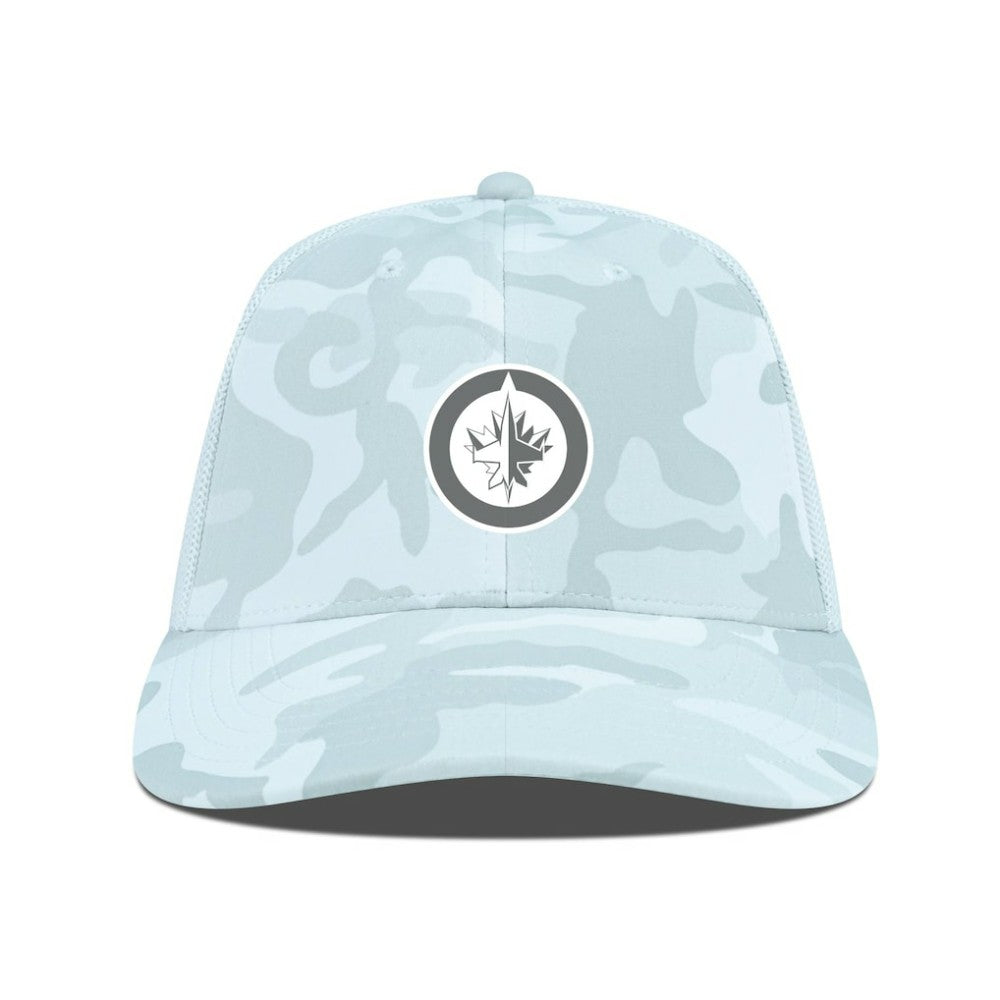 Winnipeg Jets Levelwear Clash Slate & Snow Meshback Flex Hat - Camo Hats