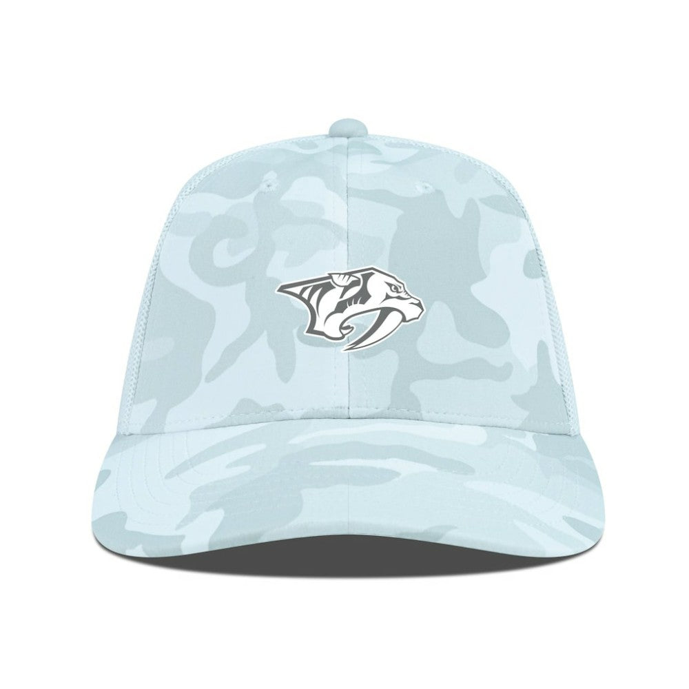 Nashville Predators Levelwear Clash Slate & Snow Meshback Flex Hat - Camo Hats