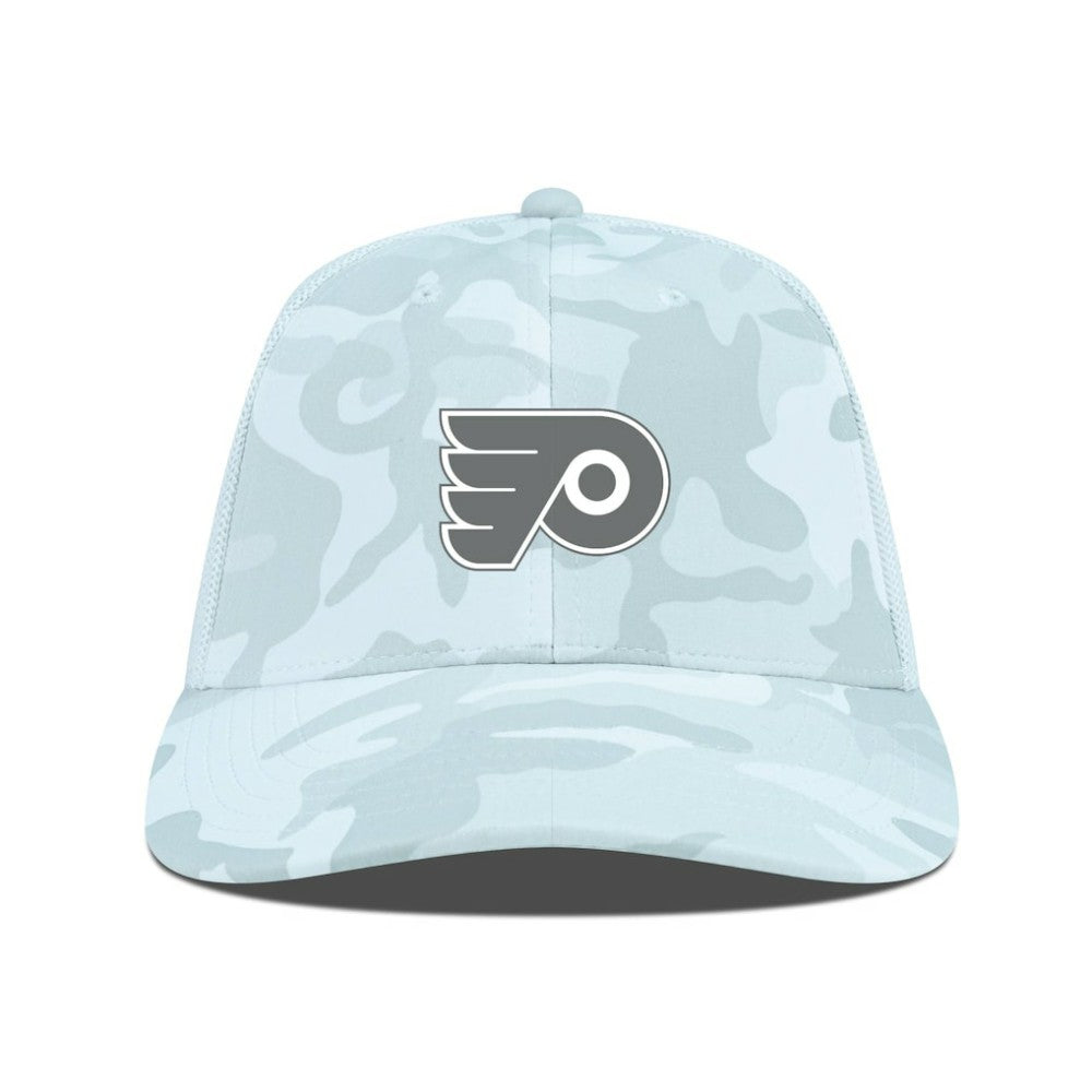 Philadelphia Flyers Levelwear Clash Slate & Snow Meshback Flex Hat - Camo Hats