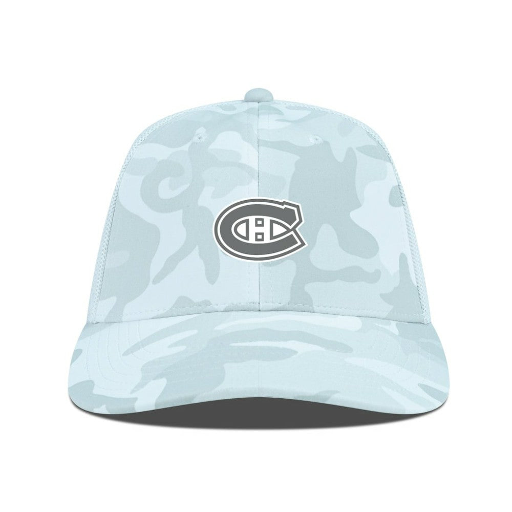 Montreal Canadiens Levelwear Clash Slate & Snow Meshback Flex Hat - Camo Hats