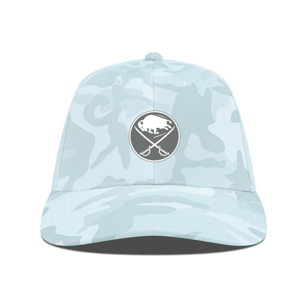 Buffalo Sabres Levelwear Clash Slate & Snow Meshback Flex Hat - Camo Hats
