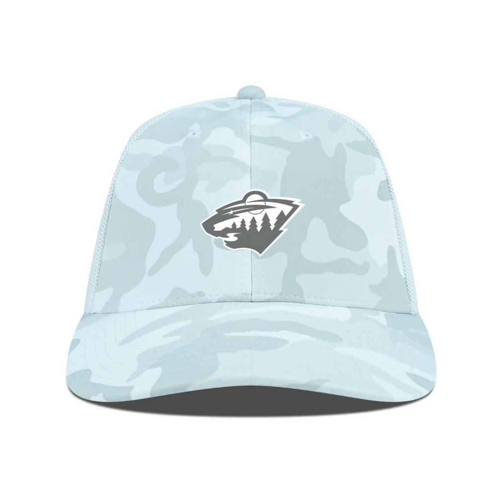 Minnesota Wild Levelwear Clash Slate & Snow Meshback Flex Hat - Camo Hats