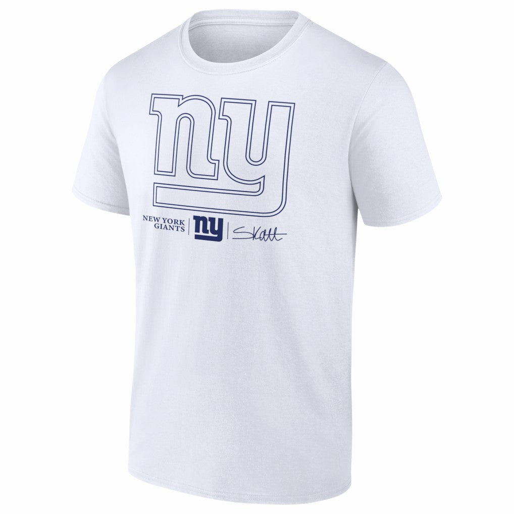 Cam Skattebo New York Giants Tonal Player Name & Number T-Shirt - White for sale
