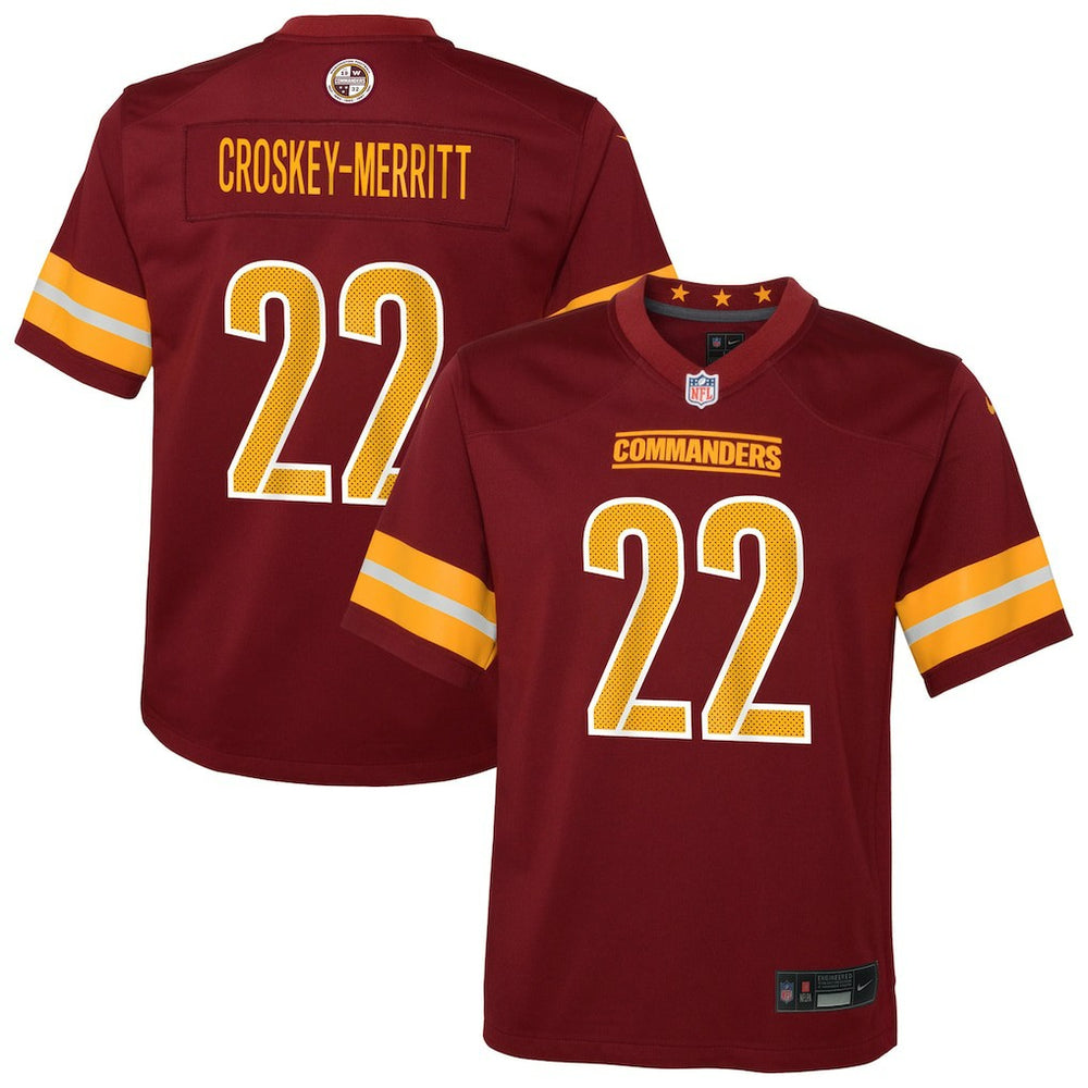Jacory Croskey-Merritt Washington Commanders Youth Team Game Jersey - Burgundy online