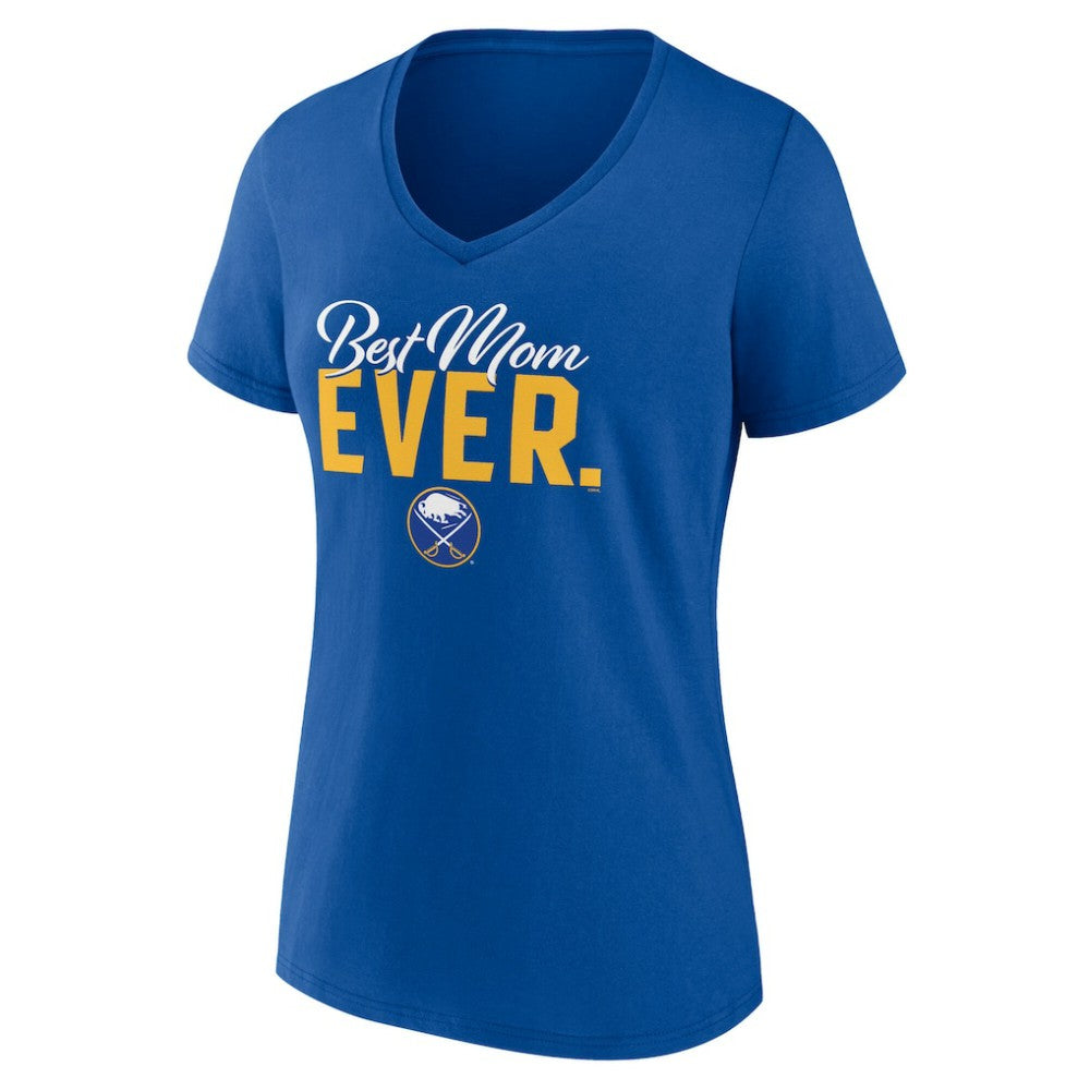 Buffalo Sabres Women's Best Mom Ever V-Neck T-Shirt - Royal T-shirts