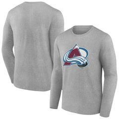 Colorado Avalanche Women's Primary Logo Long Sleeve V-Neck T-Shirt - Gray T-shirts